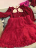 妮莎倍兒女童連衣裙秋冬款2025新款加絨冬天女孩紅色年服兒童 紅色 160 曬單實(shí)拍圖
