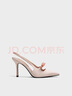 CHARLES&KEITH緞面蝴蝶結尖頭高跟涼鞋女生日禮物新年禮物送女友CK1-60361556 Light Pink淺粉色 38 曬單實(shí)拍圖