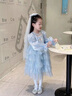G.duck小黃鴨愛(ài)莎公主裙女童連衣裙春秋季兒童裙子冰雪奇緣生日網(wǎng)紗裙 藍色 140 尺碼9~10歲【130-140cm】 曬單實(shí)拍圖