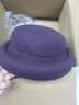 上海故事女士100%羊毛帽子秋冬季平頂禮帽保暖毛呢帽送人生日禮物 紫羅蘭 曬單實(shí)拍圖