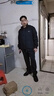 運動(dòng)套裝男秋季2025新款開(kāi)衫衛衣純棉加絨男款休閑寬松跑步運動(dòng)服 黑色-春秋直筒-三件套 3XL【150-165斤】 曬單實(shí)拍圖
