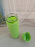 隨手塑玻杯手機支架玻璃杯防燙泡茶杯子簡(jiǎn)約辦公防摔便攜式水杯 綠色 400ml 曬單實(shí)拍圖