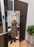 三只小山羊25秋冬新款【恰恰好】14.5μm超細100純羊絨大衣女士通勤大衣 駝色（加長(cháng)版） S 曬單實(shí)拍圖
