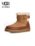 UGG秋季新款女士舒適時(shí)尚保暖平底拼接休閑束帶短筒雪地靴1174575 CHE | 栗色 39 39碼及以下建議拍大一碼 曬單實(shí)拍圖