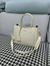 袋鼠卡拉品牌袋鼠手提包女包包新款2026歐美時(shí)尚大氣正品斜挎包中年媽媽包 米白（手包+卡包+禮盒裝） 曬單實(shí)拍圖
