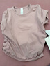lululemon丨All It Takes 女士運動(dòng) T 恤 *羅紋 Nulu?芯吸 LW3GV0S 朦朧粉 XS /4 曬單實(shí)拍圖