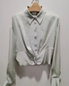 UR2026春季新款女氣質(zhì)簡(jiǎn)約扭結不規則下擺罩衫襯衫UWM250138 冷灰 S (XS-S) 曬單實(shí)拍圖