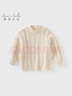 戴維貝拉（DAVE＆BELLA）女寶寶衣服休閑兒童毛衣小童半高領(lǐng)打底衫冬裝新年男童上衣童裝 奶白【現貨】 90 cm（建議身高80-90cm） 曬單實(shí)拍圖