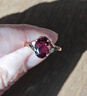 廷亮 0.9克拉鴿血紅紅寶石戒指18K金鑲嵌鉆石彩寶戒指 手寸留言(10至20號)現貨 曬單實(shí)拍圖