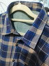立蒙冬季男士保暖襯衫加絨加厚長(cháng)袖格子襯衣中年爸爸裝 316藍灰格2XL 曬單實(shí)拍圖