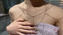芯奢胸鏈身體鏈比基尼bikini鎖骨鏈性感掛鏈裝飾項鏈女配飾歐美潮鏈條 銀色 曬單實(shí)拍圖