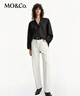 MO&Co.【C+系列】牛仔褲2025秋新品土耳其棉中腰小直筒MBE3JEN033 牛仔白色 XS /XS 曬單實(shí)拍圖