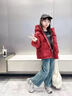 元氣小猴女童羽絨服2025新款冬季洋氣中大童超好看兒童裝冬裝加厚紅色外套 安哥拉紅 150 cm 曬單實(shí)拍圖
