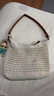 葉余手工編織包包女2025新款慵懶風(fēng)度假單肩包大容量斜挎托特包 米白色 不帶掛件 曬單實(shí)拍圖