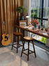 禾夫實(shí)木吧臺凳家用島臺餐桌高腳凳子餐廳咖啡廳酒吧椅前臺接待吧臺椅 胡桃色【100%橡膠木】坐高53CM（適配80-90高度桌子） 送貨上門(mén) 曬單實(shí)拍圖