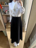 圖曼朵黑色a字半身裙女秋正裝面試職業(yè)套裝傘裙西裝裙新款高級感女裝 白色長(cháng)袖襯衫+黑色長(cháng)裙 90%選購 M 推薦105-115斤可穿 曬單實(shí)拍圖