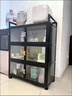 廚房置物架落地多層收納餐邊柜家用多功能微波爐鋁合金櫥柜儲物柜 黑色三層長(cháng)50*深33*高85cm 曬單實(shí)拍圖