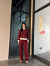 安踏（ANTA）好事發(fā)生丨易打理加絨針織運動(dòng)套裝女冬季新款休閑外套長(cháng)褲兩件套 殷紅色-2 【加絨保暖-鴻運新年】 S (女160) 曬單實(shí)拍圖