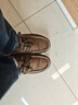 駱駝牌 休閑皮鞋壓花紋牛皮男士工裝大頭鞋爸爸鞋 P15A307021 咖啡 43 曬單實(shí)拍圖