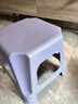 加厚簡(jiǎn)約方凳家用兒童成人塑料矮凳餐桌椅子茶幾換鞋小凳子 方凳香芋紫1個(gè)(無(wú)腳墊) 曬單實(shí)拍圖