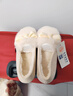 回力女鞋豆豆鞋女秋冬季毛毛鞋女保暖鞋加絨棉拖鞋一腳蹬休閑鞋子女 米色 37 曬單實(shí)拍圖