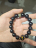 普陀山天然黑曜石手串925銀轉運珠本命佛禮物 14mm【狗豬/阿彌陀佛】 曬單實(shí)拍圖