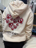 查爾斯桃心加絨連帽衛衣男女情侶同款秋季寬松愛(ài)心印花潮牌休閑上衣  M 曬單實(shí)拍圖