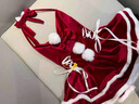 啄木鳥(niǎo)醉尤*圣誕節日cosplay服性感套裝紅色絲絨束腰掛脖裙新年約會(huì )戰袍 掛脖圣誕裙+同款襪+圣誕帽 均碼 曬單實(shí)拍圖