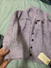 謎秀新年設計感絞花針織開(kāi)衫女2026春秋新款女裝翻領(lǐng)寬松溫柔毛衣女 香芋紫 微醺紫 L 曬單實(shí)拍圖