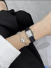 卡地亞瑞士名牌手表女士坦克系列防水時(shí)尚超薄小眾方形氣質(zhì)石英真皮腕表 小號 黑皮帶羅馬白盤(pán) 曬單實(shí)拍圖