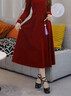 皮爾卡丹（pierre cardin）2025春季新中式女裝紅色緄邊盤(pán)扣絲絨連衣裙本命年拜年服國風(fēng)裙子 紅色連衣裙【標準版】 S 建議80-95斤 曬單實(shí)拍圖