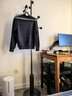 法蘭思佳不銹鋼室內衣帽架落地意式掛衣架臥室家用簡(jiǎn)約現代小型桿式掛包架 高級灰+實(shí)木 曬單實(shí)拍圖