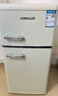 德姆勒（DEMULLER）復古冰箱小型大容量家用租房電冰箱 化妝品靜音強勁網(wǎng)紅冰箱冷藏冷凍節能 芝士白118升 118L芝士白 曬單實(shí)拍圖
