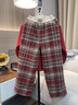 艾卡諾 I.KARNOW女童加絨褲子秋冬季加厚闊腿褲兒童2025新款紅色毛呢格子大童套裝 15190紅色 加絨加厚 140 曬單實(shí)拍圖