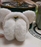 廣月藍可愛(ài)貓耳朵毛絨耳罩女冬季保暖騎行防凍耳暖護耳套耳捂子耳包防風(fēng) 白色貓耳朵耳罩 加厚可折疊 曬單實(shí)拍圖