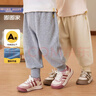 嘟嘟家男童休閑褲春裝兒童舒適針織褲子女童春季百搭長(cháng)褲寶寶洋氣束腳褲 灰色 100 曬單實(shí)拍圖