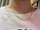 喜鉆【現貨秒發(fā)】360度爆閃鉑金項鏈素鏈鎖骨鏈時(shí)尚百搭新年禮物 鉑金約7.66g±0.1g 45cm 曬單實(shí)拍圖