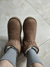 AU&MU澳洲2025冬季新款時(shí)尚流蘇雪地靴女防滑抗寒短筒棉鞋牛皮羊毛女鞋 栗色 【羊皮毛一體內里】2109 37 曬單實(shí)拍圖