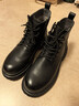 熱風(fēng)（Hotwind）男鞋冬季新款男士英倫風(fēng)厚底馬丁靴百搭戶(hù)外黑色休閑靴 01黑色 （牛頭層皮革） 42 曬單實(shí)拍圖