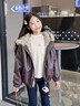 女童冬季加厚皮衣外套2025新款兒童韓系加絨加厚派克服兩面穿外套 咖色兩面穿加厚外套—高品質(zhì) 120 —高品質(zhì) 曬單實(shí)拍圖