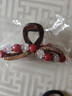初享（CHUXIANG）新年安可拉紅珠鑲鉆抓夾玫瑰花后腦勺百搭盤(pán)發(fā)夾本命年鯊魚(yú)夾發(fā)飾 8字紅珠花朵8字抓夾(約9.5c) A16-306 曬單實(shí)拍圖