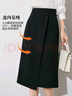 晚白【新品】2026春季通勤百搭包臀半身裙設計感高腰顯瘦a字半裙 黑色 L 曬單實(shí)拍圖