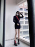恬飾包臀連衣裙女御姐性感穿搭早秋季2025新款小個(gè)子短裙新年元旦禮物 黑色包臀裙【半拉鏈常規款】 均碼 曬單實(shí)拍圖