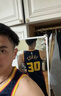 耐克2024/25賽季金州勇士隊男子速干美式球衣拼接NIKE NBA FQ4342 422大學(xué)深藍/斯蒂芬·庫里 2XL 曬單實(shí)拍圖