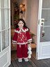 女童套裝加厚2025新款洋氣兒童衣服秋冬季小女孩國風(fēng)新年服兩件套 紅色 110 cm 曬單實(shí)拍圖