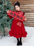 G.duck小黃鴨童裝女童冬季新中式連衣裙套裝中大童旗袍網(wǎng)紗裙秋冬年服裙 紅色 170 cm 碼建議160-170cm14-15歲 曬單實(shí)拍圖