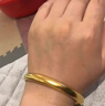 古法傳承沙金色假黃金手鐲鍍金手鏈五金仿真訂婚結婚首飾仿金鐲子 【56圈 素圈心經(jīng)手鐲8mm】45-50g 曬單實(shí)拍圖
