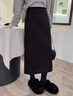 毛呢半身裙冬季女裙子羊厚款亮片高級感高腰顯瘦遮胯中長(cháng)款包臀裙 灰色 4XL  /2尺5-32碼 曬單實(shí)拍圖