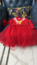 巴拉巴拉童裝女童連衣裙網(wǎng)紗公主裙拼接紅色新年拜年服女童裙 曬單實(shí)拍圖