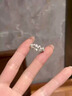 芯奢S999純銀戒指女士輕奢五瓣花可調節單戒足銀紀念日禮物送女友老婆 銀光花漾戒指 曬單實(shí)拍圖